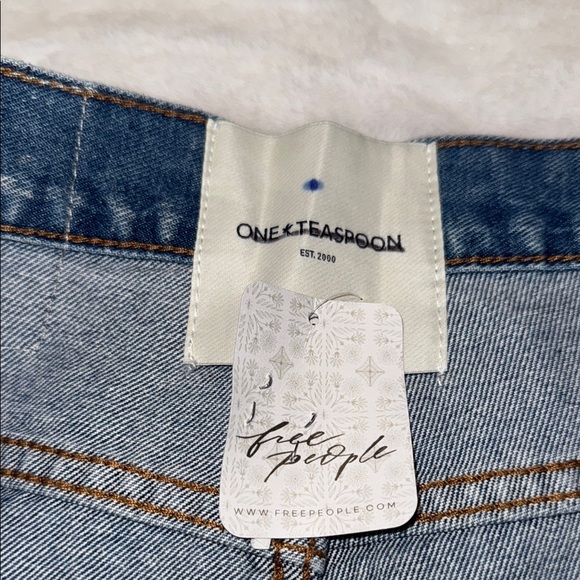 NWT Size 28 Free People One Teaspoon Light Blue Distressed Ripped Jeans - Picture 11 of 13